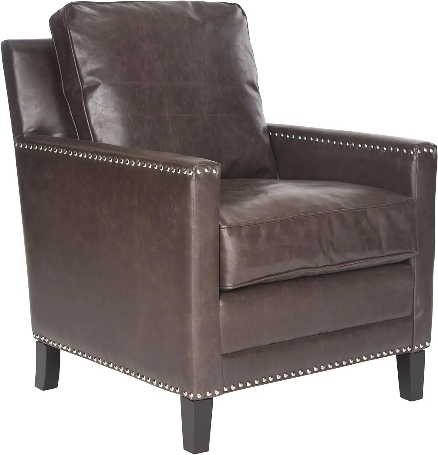 

Safavieh Home Collection Buckler Brown with Silver Nailhead Trim Club Chair