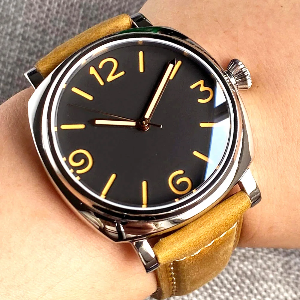 42mm Diving Vintage Mechanical Watch for Men NH35A PT5000 California Sandwich NH35A Wristwatch Customize Logo Reloj Hombre