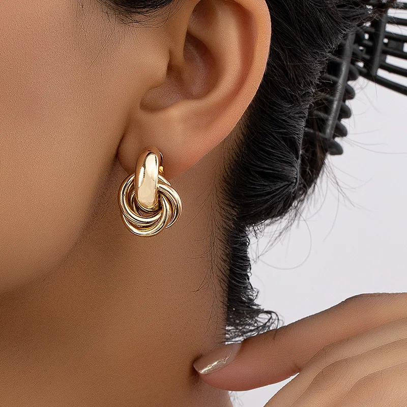 Knot Hoop Earring for Women Stud Earrings