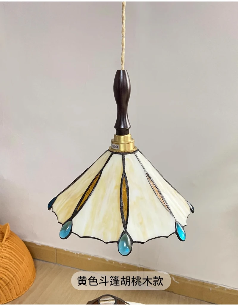 Vintage Pendant Lights Flower Glass Hanging Lamps Home Decoration Lighting Living Room Bedroom Bedside Light Fixture Indoor Shop