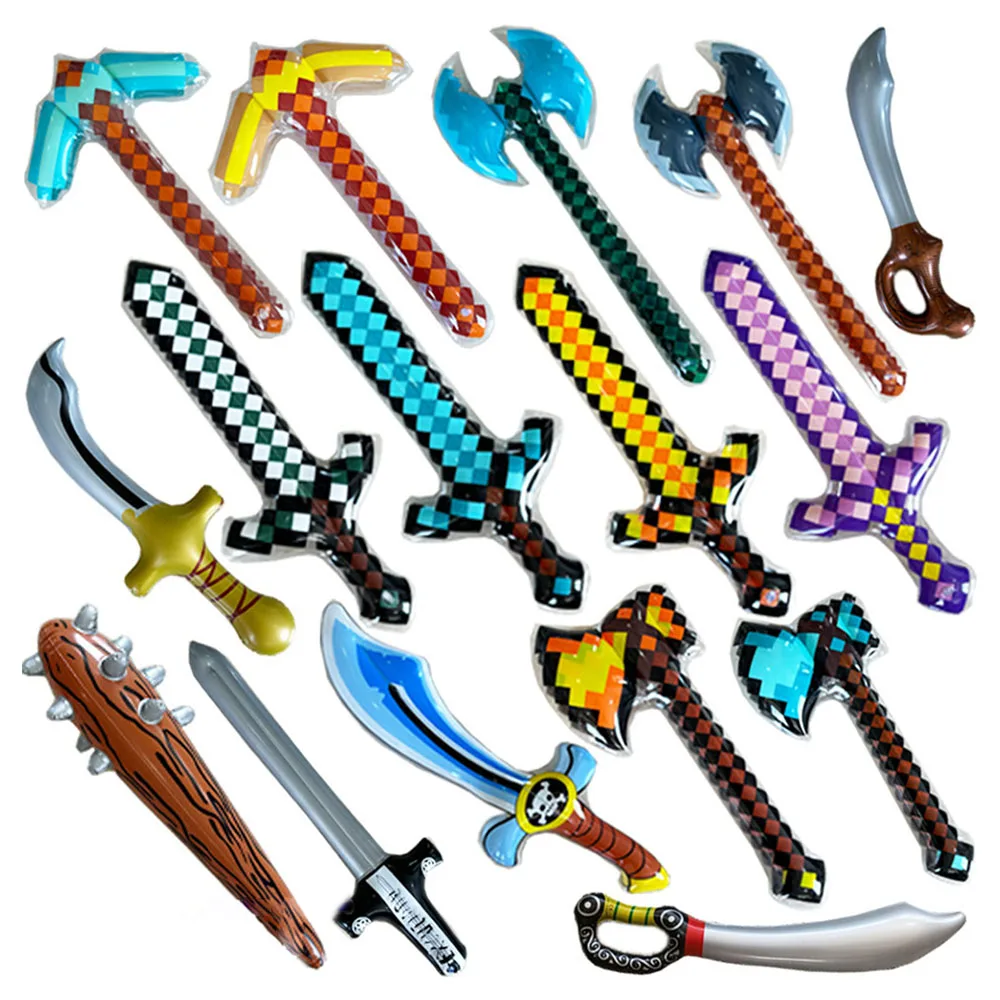 

1Pcs Inflatable Pirate Swords Inflated Mosaic Sword Axe for Pirate Theme Party Birthday Swimming Pool Party Cosplay Costume