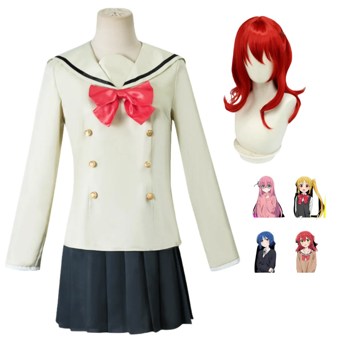 

Anime Bocchi The Rock Cosplay Costume Wig Set Gotoh Hitori Party For Woman Clothes