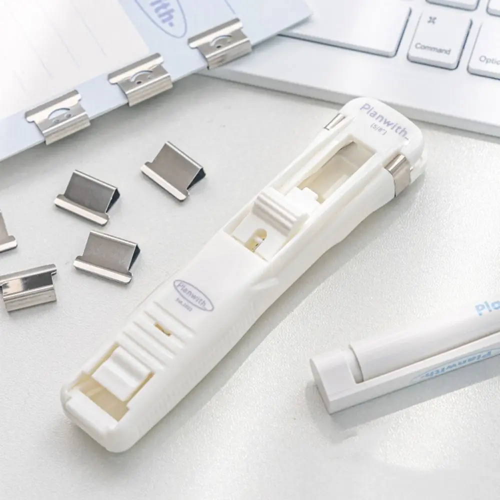 파란색 스테이플러 데이터 정렬 폴더 푸시 접이식 사무용품, 학생 문구 보관 및 바인딩 종이 클립 도구