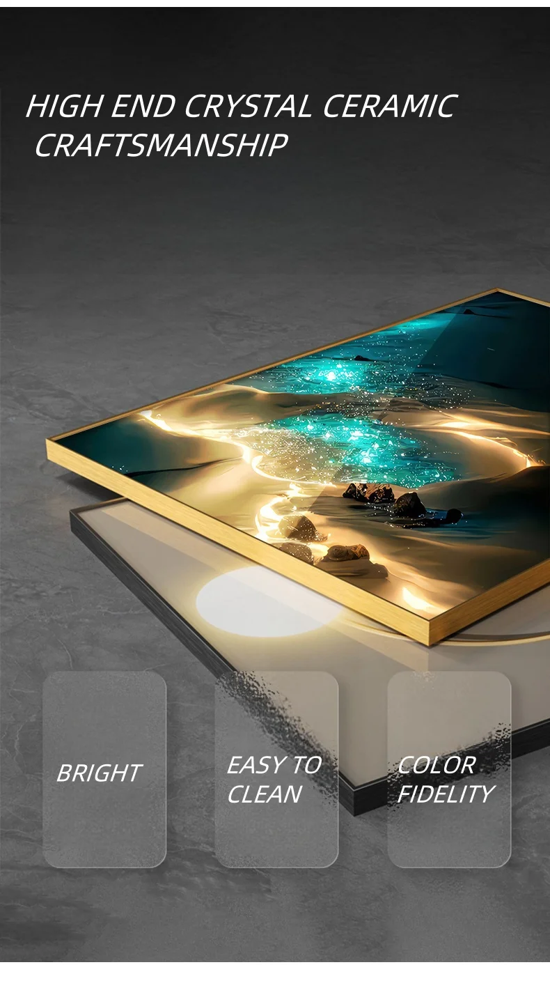 Ocean Waves Wall Lamp Entrance Decoration Light Painting Moon Corridor Hanging Painting Light Sea Home Living Room Mural Light