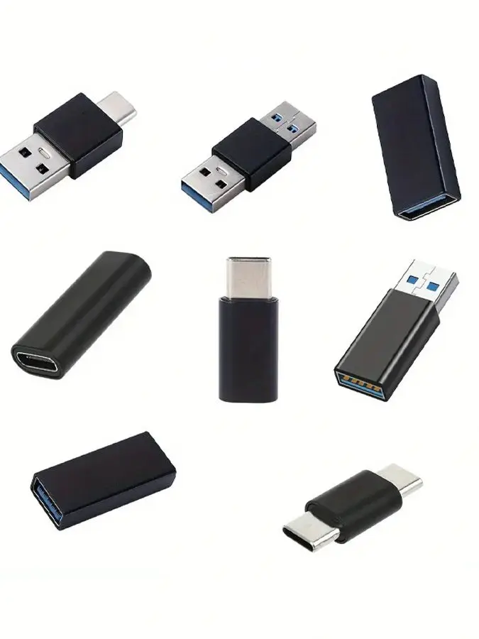 Premium 8-Piece USB-C to USB 3.0 Adapter Set with Durable Connectors for Data Transfer & Charging