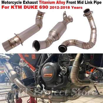 Motorcycle Exhaust Escape System Modified Titanium Alloy Front Middle Link Pipe Tube For KTM DUKE 690 KTM690 DUKE690 2012 - 2018