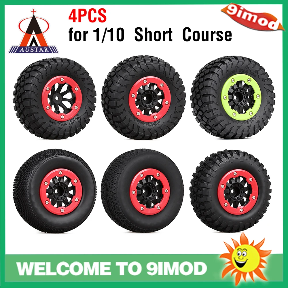 AUSTAR RC Car rubber tires wheel for 1/10 Arrma senton XLH 9125 Traxxas Slash 