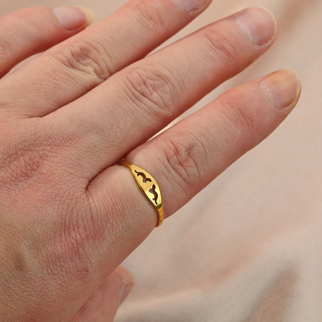 Chandler Otter Ring Stainless Steel Solid Pet Jewelry Gifts Lover