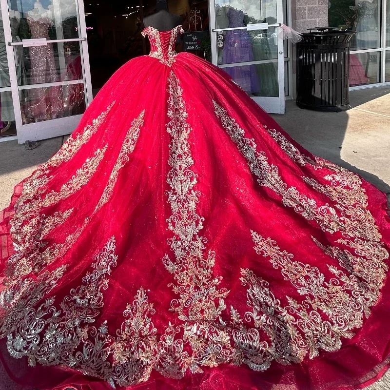 Luxurious Quinceanera Dresses 16th Birthday Quinceanera Dress Gold Applique  | eBay
