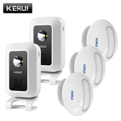 Wireless Motion Sensor Doorbell Chime with LED Night Light - 32 Melodies for Home or Shop Security (2 Alarm 3 Detector)