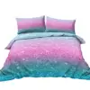 Trendy Pastel Glitter Duvet Cover Set - Turquoise, & 3-Piece Queen Bedding for girls 4