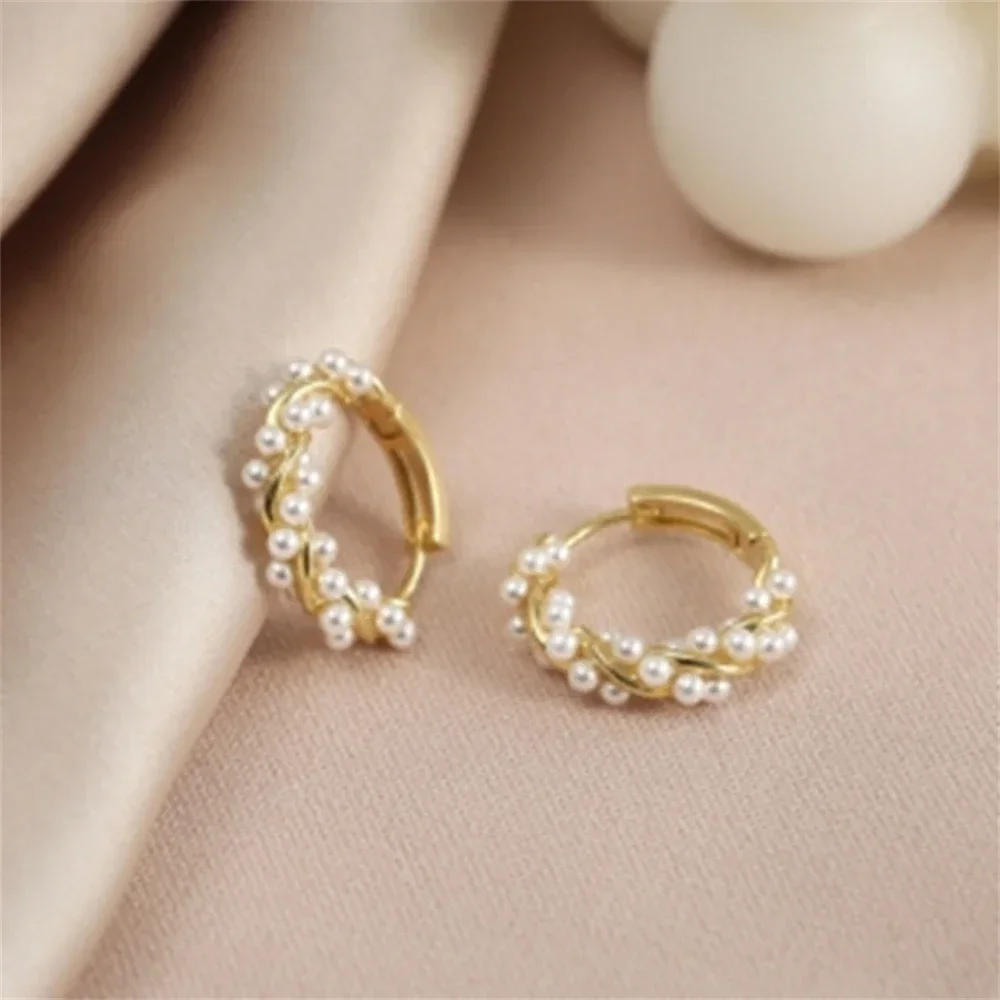 Sumeng 2024 neue Mode koreanische einfache Temperament Kreis Perle kleine vielseitige Creolen für Frauen Party Schmuck Geschenke