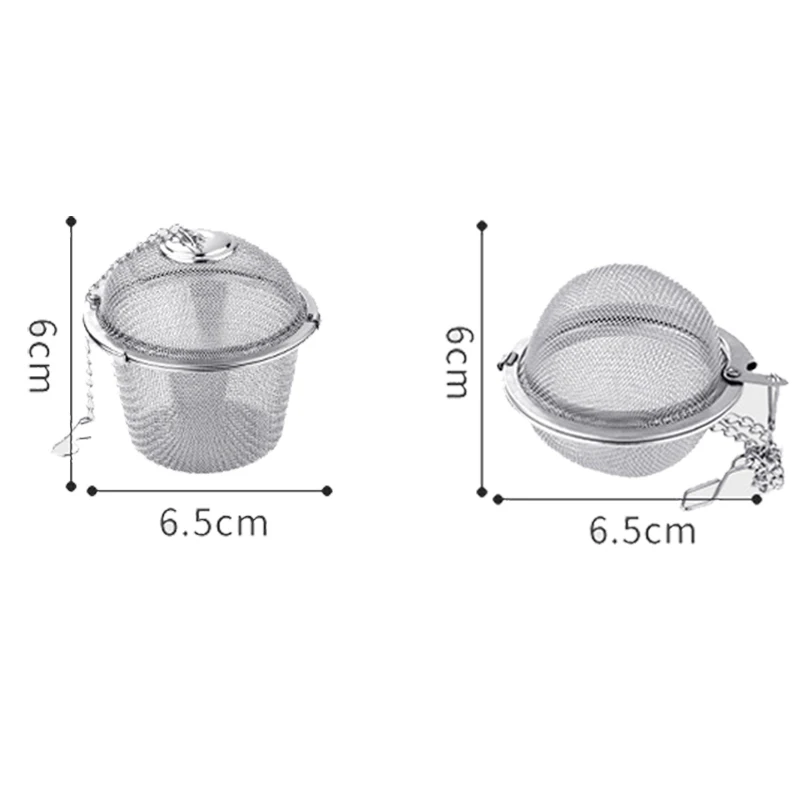 Tea Spice Strainer Seasoning Ball Silver Reusable Herbal Ball Tea Spice Strainer Stainless Mesh Tea kettle Locking Tea Filter