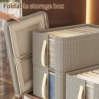 Household Clothing Storage Box Underwear Socks Storage Box Wardrobe Sorting Clothes Organizer Steel Rack Foldable Storage Box 1