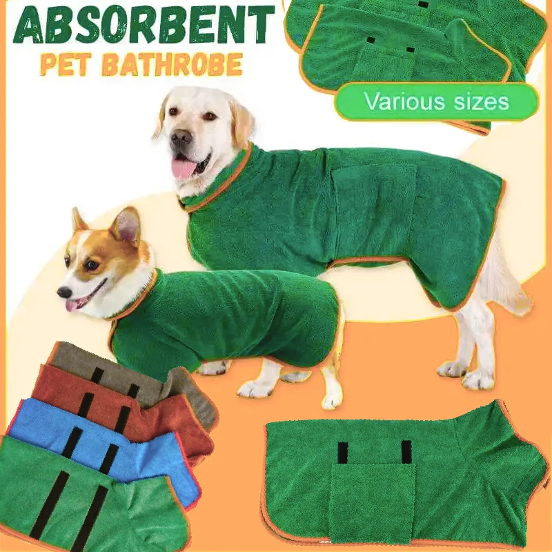 Dog Bathrobe Microfiber Quick Drying Bathrobe Bath Towels for Small Medium Large Dogs Cats Pet Clothes Coat Dog Accessories pet bath towel