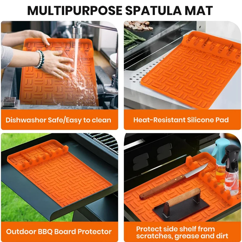 BBQ Grill Mat Pizza Oven Cover Griddle Cover Heavy Duty Silicone Grill Mat for Griddle with Protection Accessories Outdoor Protect