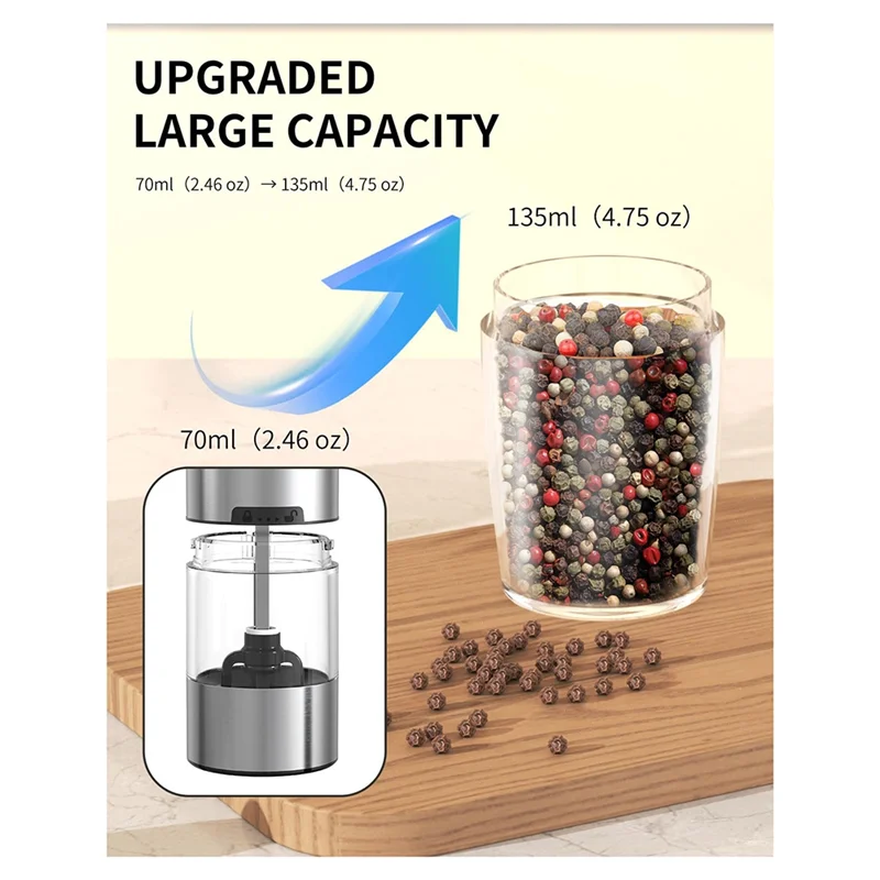 B59B-Electric Salt And Pepper Grinder Set Rechargeable Salt And Pepper Grinder Set Electric Salt And Pepper Grinders