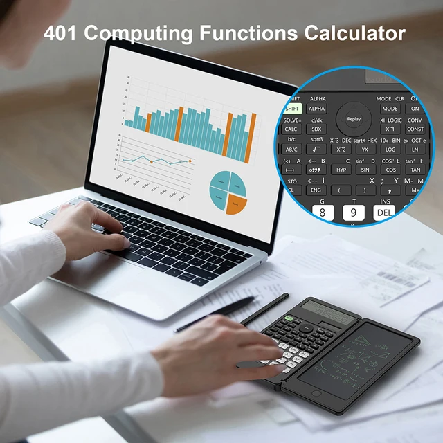 401 Functions Solar Scientific Calculator With 6 inch Writing Tablet PK 991MS 991ES Engineering Financial Professional Computing 5