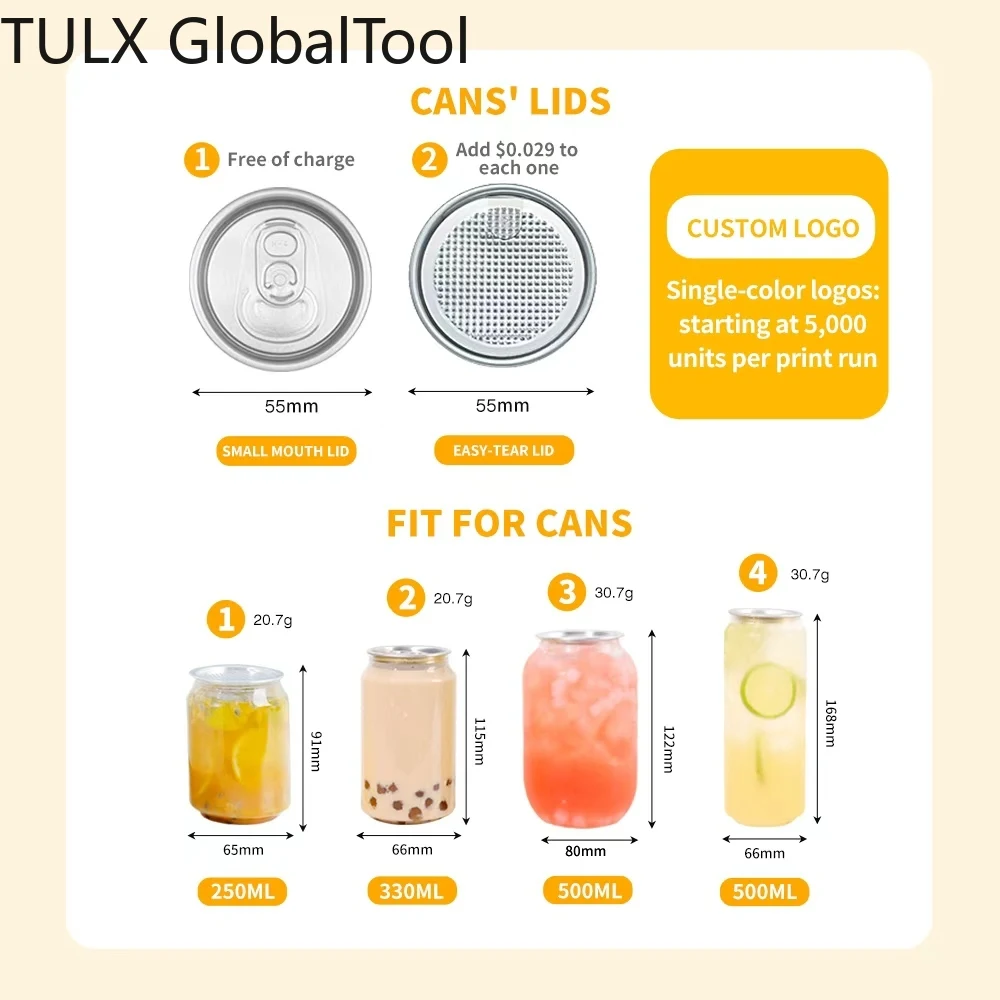 TULX 수동 핸드프레스 캔 밀봉기, 플라스틱 음료 캔용, 간편 작동, 휴대용 스테인리스 스틸 주스병 실러