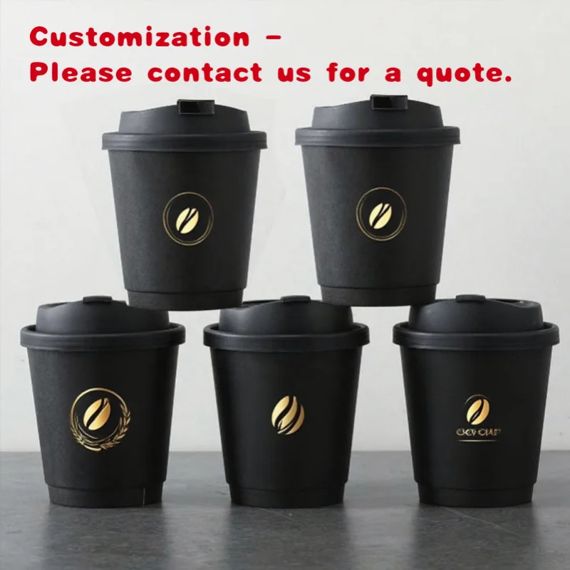 맞춤형 생분해성 PLA 종이컵 이중 단일벽 PE 코팅 12oz 테이크아웃 일회용..