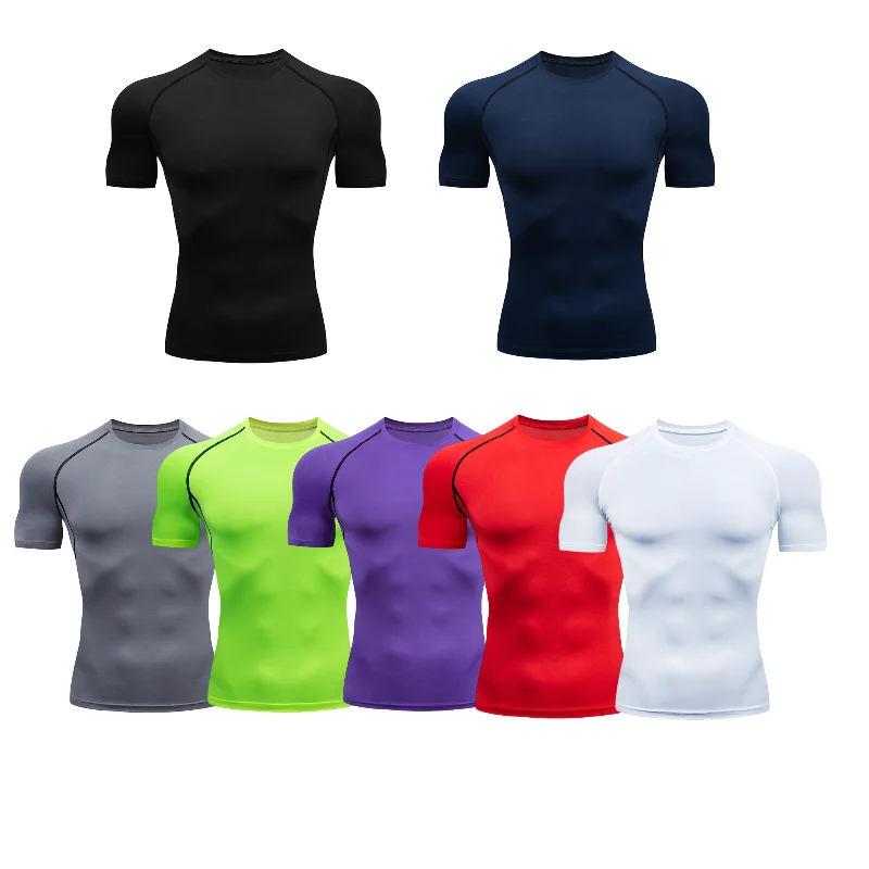

2024 new Men's T-shirts Sports Running half sleeve Men Quick-drying Breathable Short Sleeve Round Neck Active Outdoor jersey