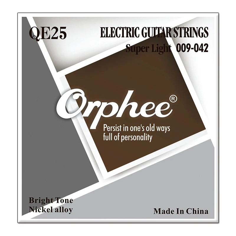 6pcs/1set Orphee Electric Guitar Strings Professional Nickel Alloy Super Light (009-042) Coated Electric Guitar Accessories 6pcs set orphee electric guitar string 010 046 nickel plated alloy steel strings great bright tone