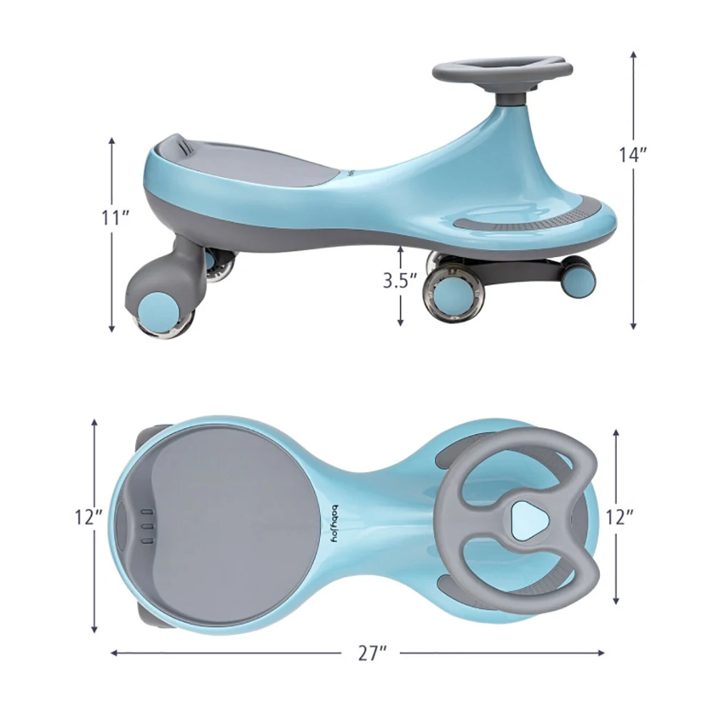 Safe and Scientific Design Wiggle Car Ride-on Toy with Flashing Wheels for Kids 2