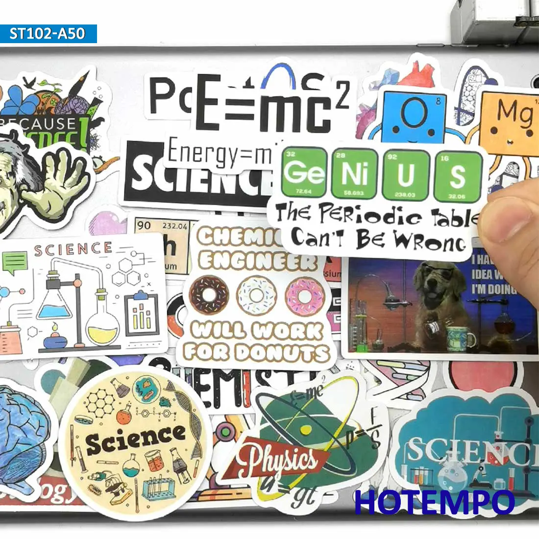50 조각, 실험실 화학, 수학 기호, 원소 공식, 과학 스티커, 스크랩북 다이어리 수하물 전화 노트북 자동차 자전거 오토바이 스케이트보드 헬멧용, 스티커 장난감