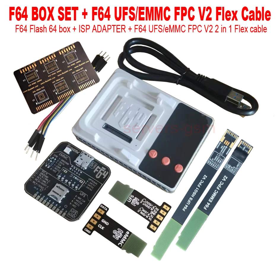 2026 최신 F64 박스 / 플래시 64 라이트 + F64 UFS/EMMC FPC V2 플렉스 케이블 + ISP 어댑터
