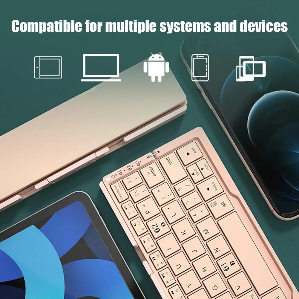 Portable Bluetooth Folding Keyboard for IOS/Android/Windows Tablet Mobile Phone Portable Keyboard Computer Accessories B1P6