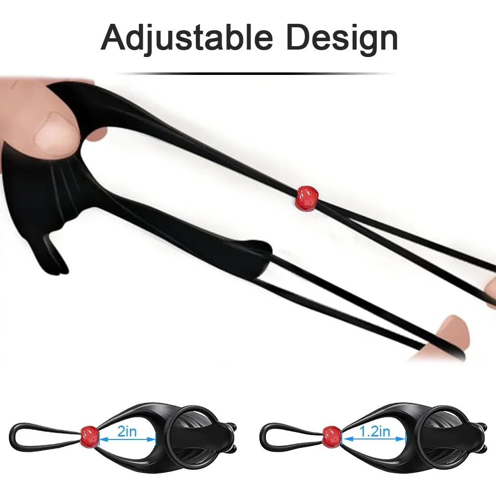 Vibrating Penis Ring Adjustable Remote Control for Men Ejaculation Delay Clit Stimulator Adult Goods Sex Toy