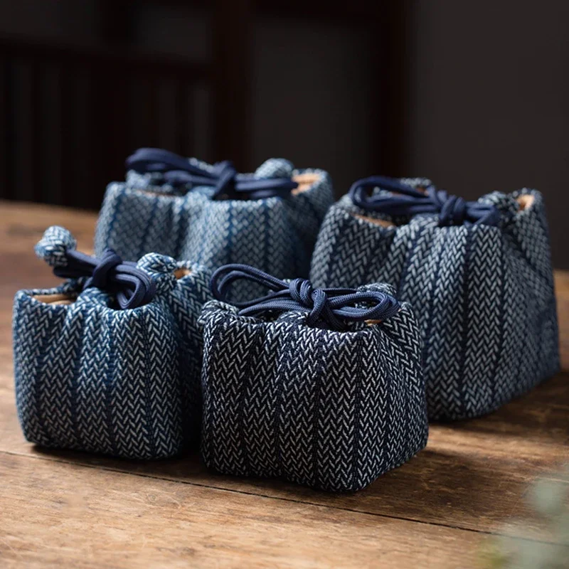 Tea set purple clay pot teacup storage bag Portable packing bag for teacup and teapot Chinese retro jacquard Master Cup