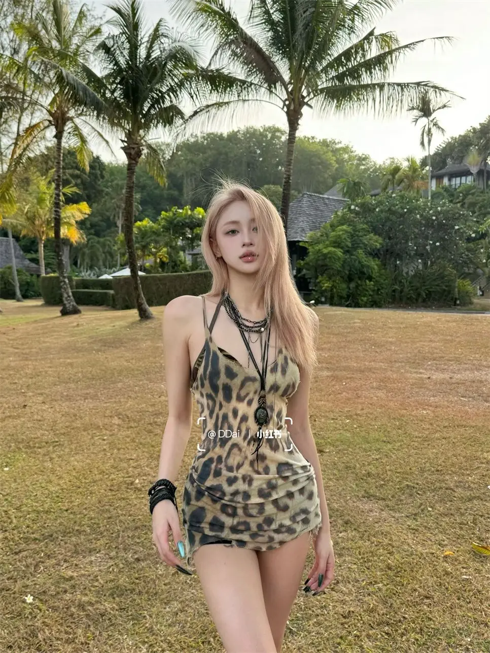 

Женская Облегающая майка французской пряной девушки, ремешок с леопардовым узором, Летний Новый модный стиль, чистое желание средней длины