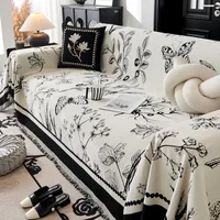 Vintage French Style Chenille Sofa Cover, Full Coverage for All Seasons, Luxury High-End Sofa Protector Slipcover 1