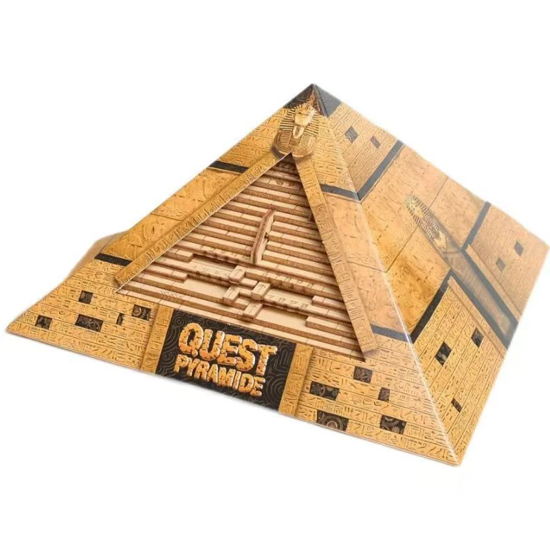 Unique Gifts Wooden Pyramid Puzzle Box With Hidden Compartment Brain Teaser For Adults Kids IQ Challenge Mind Games_voghion.com