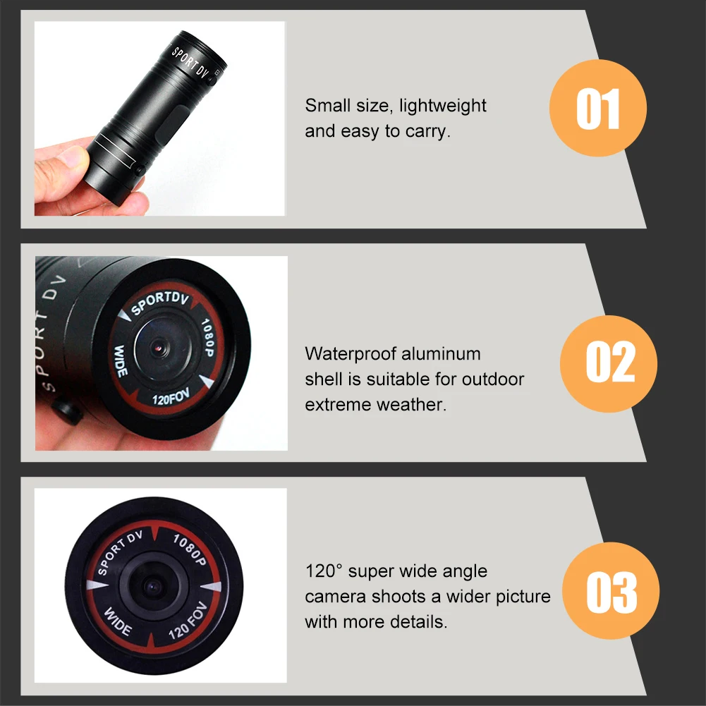 F9 kamera aksi Mini HD 1080P, helm sepeda motor, perekam Video