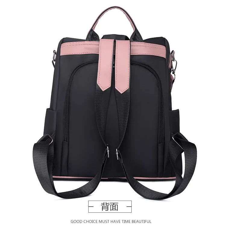 2022 new anti-theft backpack women's fashion multi-functional Oxford cloth dual-purpose travel backpack all-match school bag