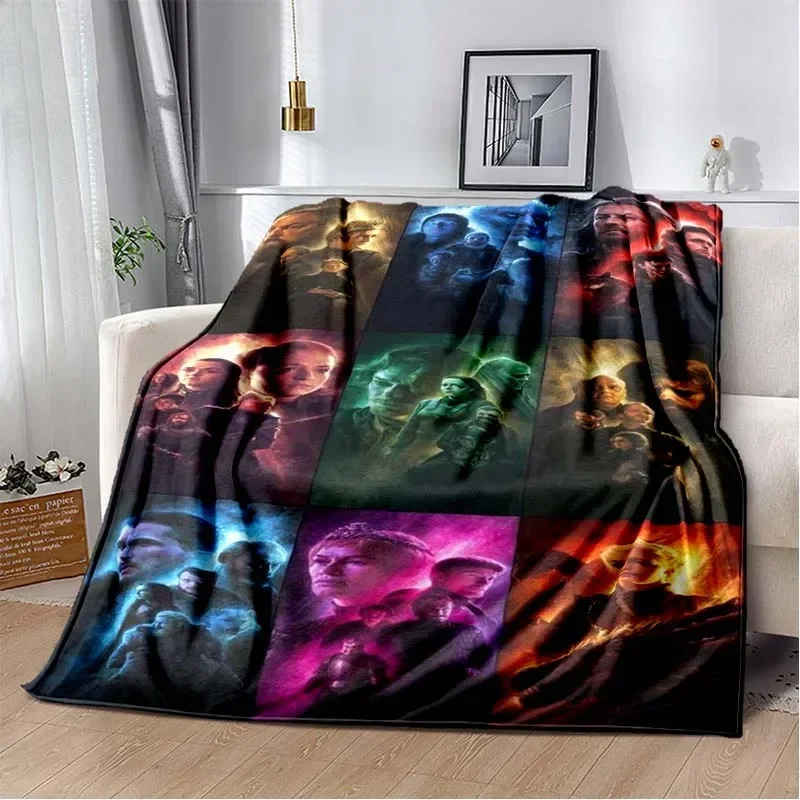 Game Dragon Plush Throw Blanket TV Series Thrones Fleece Bedspread Blanket Flannel Bedding Square Picnic Wool Soft Blanket 4