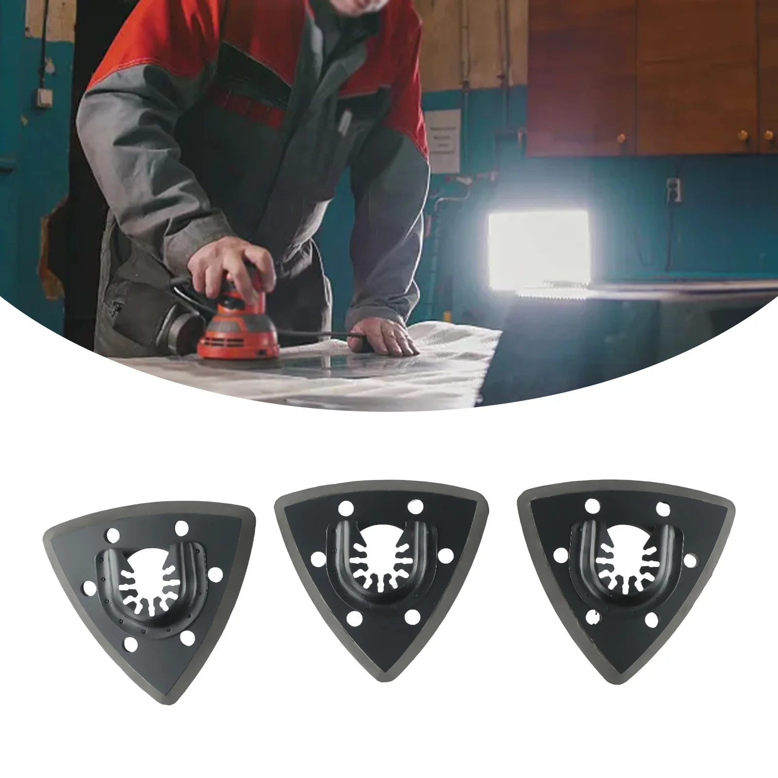 

3pcs Sanding Pad Oscillating Saw Blade 3x 93mm Flush Triangular Sanding Pad Oscillating Saw Blade For Fein SS EVA Black