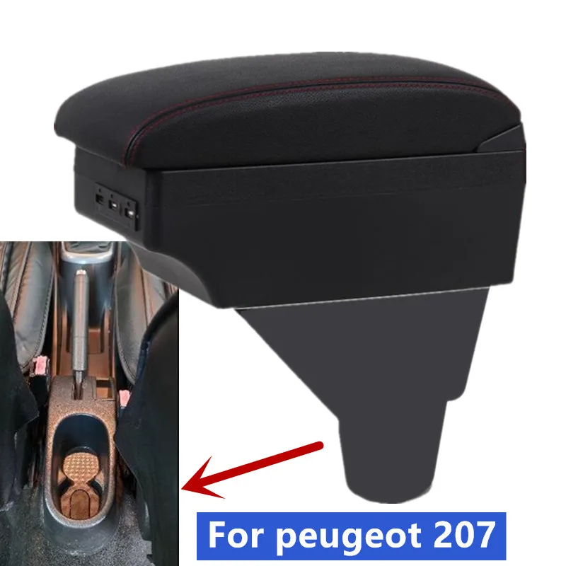 Pour Peugeot 207 Boîte d'accoudoir pour Peugeot 207 Boîte de rangement  centrale Retrofit Pièces Accessoires d'accoudoir de voiture Facile À  installer