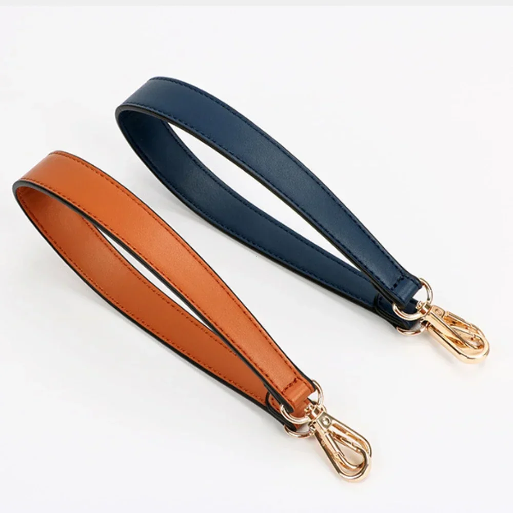 100% Genuine Leather Bag Strap Handbags Handles For Handbag Short Bag Strap Purse Strap Golden Buckle Replacement Bag Belt Band