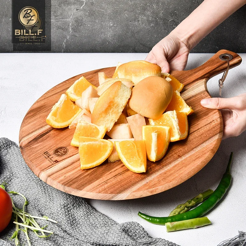 BIL L.F 아카시아 나무 피자 껍질 서빙 트레이, 피자 패들 주걱 라운드 전송 트레이, 베이킹 삽 케이크 리프터, 피자 이동용