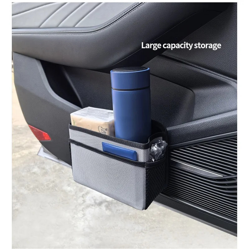 Car Side Door Foldable Trash Can PU Leather Multifunction Storage Box Car Organizer Seatback Hanging Storage Bag Trash Bin car trash can