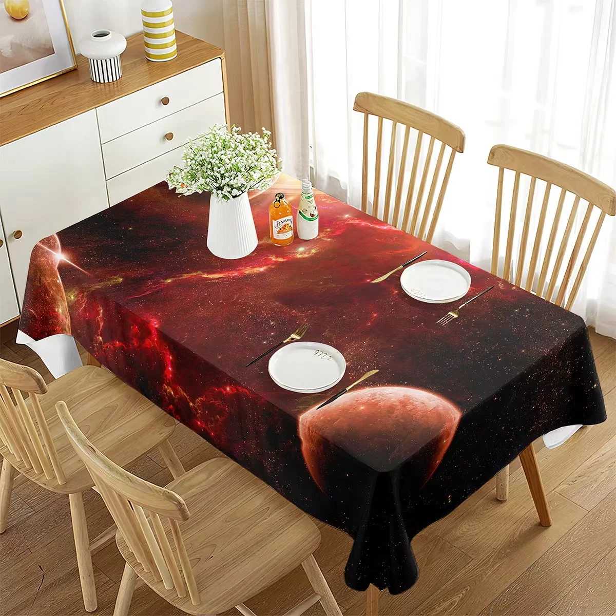 

New dust-proof table table home printed tablecloth yellow