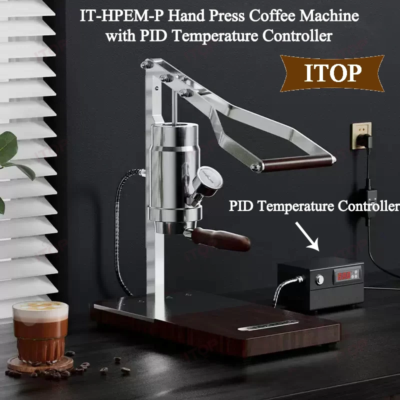 Hand Press Coffee Maker Espresso Maker PID Temperature Control 9 Bar Constant Variable Pressure Lever For ITOP IT-HPEM-2-P
