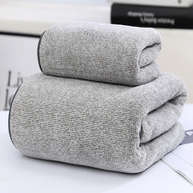2 Pcs 70X140CM Bamboo Charcoal Fiber Bath Towels Set Thickened Soft Absorbent Microfiber Quick Drying Comfortable Bathroom Towel bath towels microfiber towel set bamboo towel set