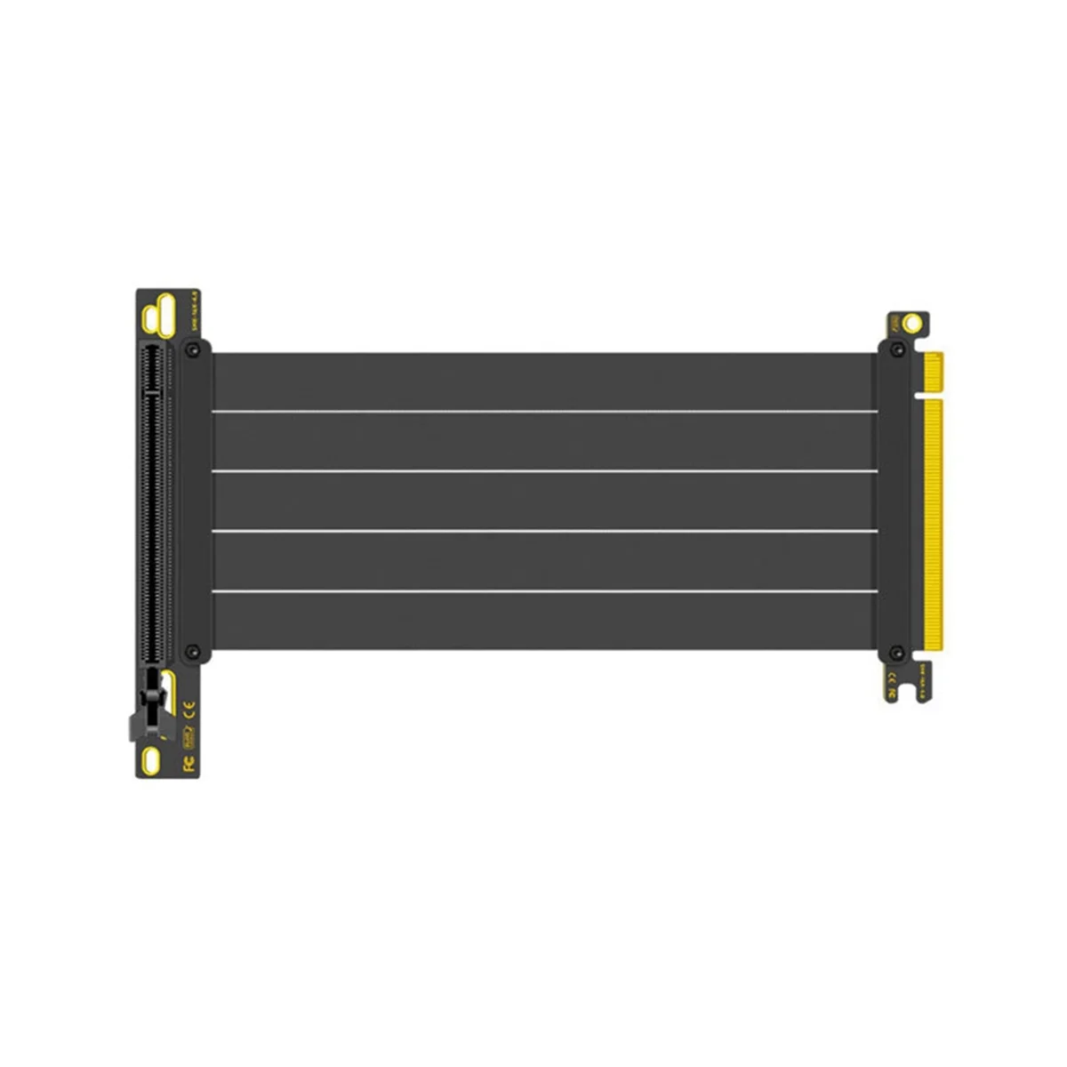 A04R-PCI-E 4.0 X16 Riser Cable Video Card 20cm Extension Shielded Flexible 90&deg; Mounting GPU Extension Cord Black