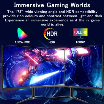 GreBear 165/144Hz Gaming Monitor 24 Inch - FHD 1080P IPS Screen 1ms (GTG) Home Office Computer Display, FreeSync Technology, 100 4