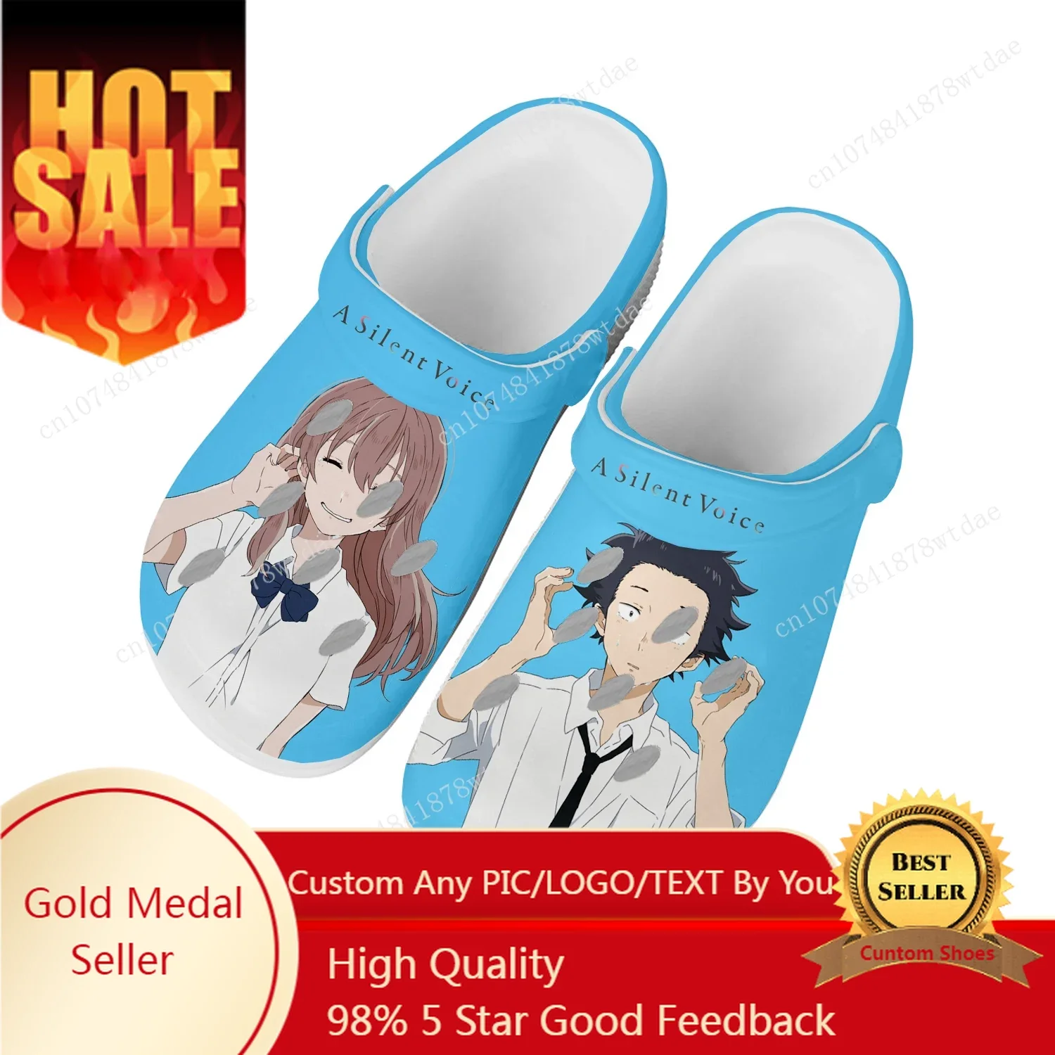 

A Silent Voice Home Clogs Mens Womens Teenager Customize Water Shoes Japanese Anime Cartoon Garden Beach Hole Slippers Sandals