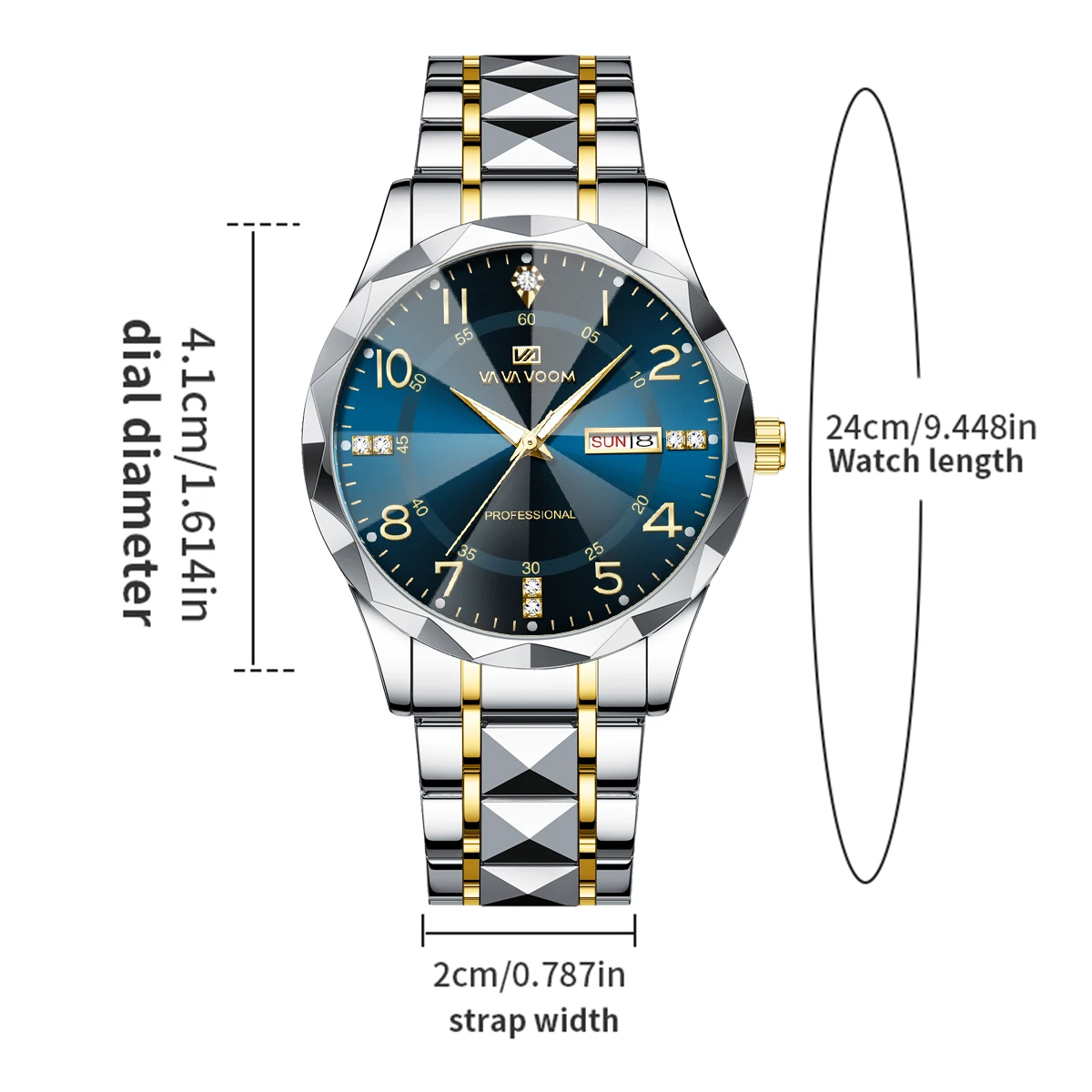 ساعات رجالية فاخرة برشام الفولاذ المقاوم للصدأ حزا...